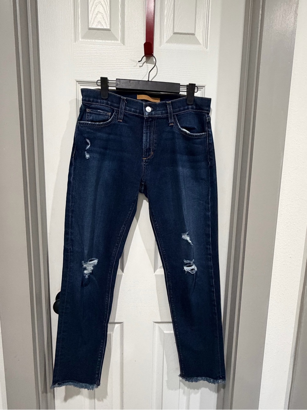 Joe's Jeans Dark Blue Distressed The Bobby Boyfriend Jeans